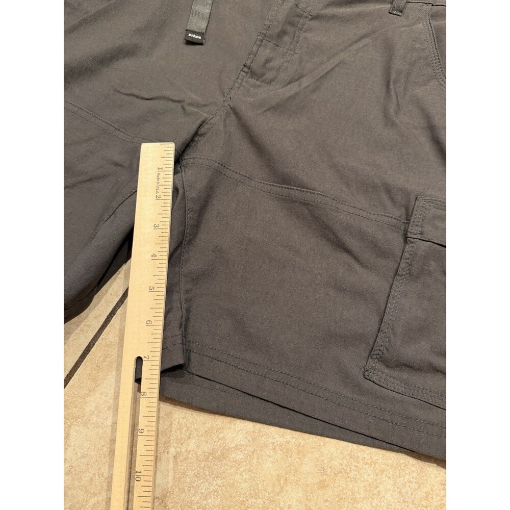 prAna Shorts Mens 36 8" Stretch Zion Charcoal Cargo Pockets Belted Hiking - Picture 5 of 7